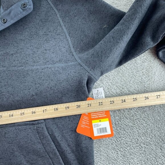 Bass Outdoor Black Beauty Front 1/4 Snap Hoodie M Blend NWT 2053 - Picture 8 of 10